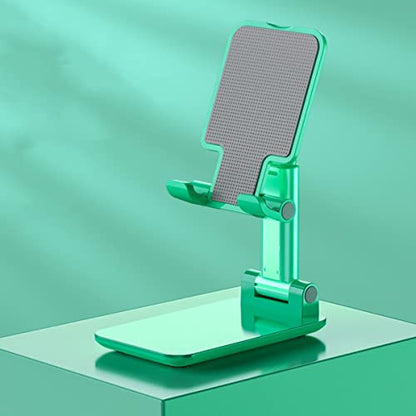 Home Phone Stand, Folding Telescopic Desktop Stand, Live Broadcast, Selfie (Green) - color: Green