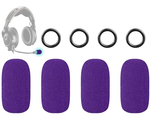 SOULWIT Mic Cover for Bose Aviation X A10/A20/A30 Headphones, Protective Microphone Foam WindScreen Pop Filter with High-Density Foam - Purple - color: Purple