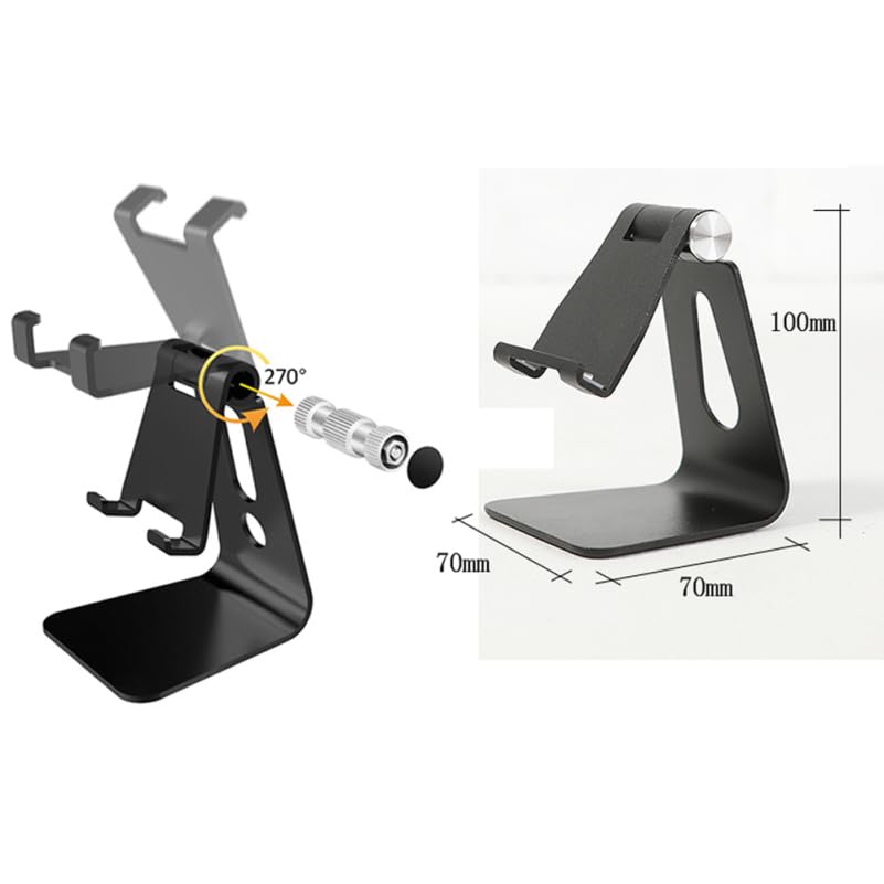 Angoily Angle-Adjustable Phone Holder Desktop Phone Support Cell Stand for Desk Fixed Viewing Angle for Movie Watching Live Streaming and Video Recording Compact Cellphone Stand Pedestal