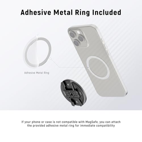 Neewer Magnetic Phone Tripod Mount with Action Camera Adapter, Cold Shoe with Anti Off Pin, 1/4" Thread Compatible with MagSafe iPhone 16 15 14 13 12 Series DJI Quick Release Adapter Mount, PA070 - style: PA070