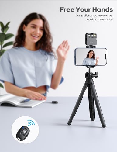 Lamicall Tripod for iPhone with Silicone Legs - [8-Strand Aluminum Core] Flexible Camera Tripod with Wireless Remote, Heavy-Duty Phone Stand Cold Shoe for iPhone Pocket 3/4 Samsung GoPro DSLR Camera - style: NEW Upgraded - Silicone for iPhone