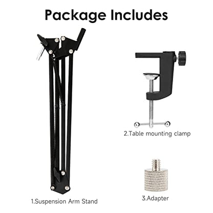 For Elgato Wave 3 Boom Arm, Mic Stand Compatible with Elgato Wave 3 Razer Seiren X Shure SM7B MV7 HyperX QuadCast S SoloCast AT2020 Blue Yeti Fifine AM8 K669B and Other Microphone - color: Elg Boom Arm