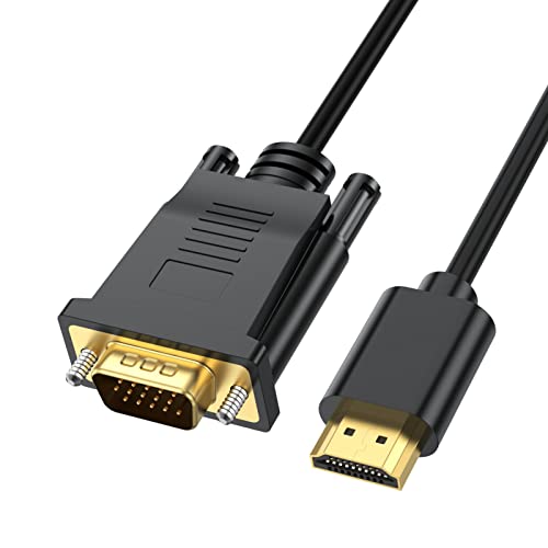 HDMI to VGA Cable 6 Feet, Uni-Directional Computer HDMI to VGA Monitor Cable HD 1080P@60Hz Video Cord Compatible for Computer, Desktop, Laptop, PC, Monitor, Projector, HDTV and More-NOT Bidirectional - size: 6 Feet, style: 1Pack