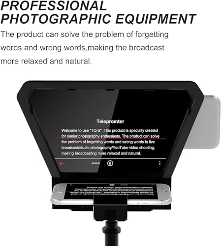 GVM Teleprompter Portable for iPad, Tablet, Smartphone & DSLR Cameras, Teleprompter Kit with Remote Control & Flexible Holder, teleprompter for Smartphone APP Compatible with iOS/Android - size: 9inch