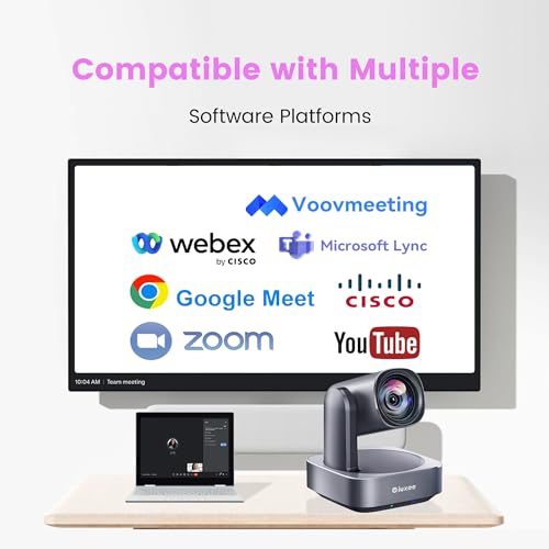 All-in-One PTZ 4K 12X Optical Zoom Video Conference Room Camera System with Bluetooth Speakerphone 2 Expansion Mics HDMI 78° Wide View Angle Lens Works with Zoom Webex for Large Meeting Room - style: 4K; 12X Zoom/HDMI; 2 EX MICS; All-in-one; After-sales e