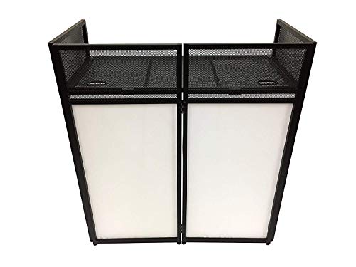 DJ Event Facade White/Black Scrim Metal Frame Booth + 20" x 40" Flat Table Top Includes Both White and Black Panels + Carrying Cases!