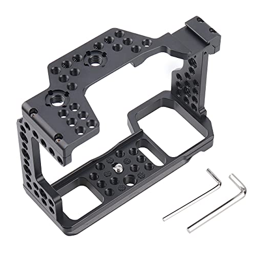 Hersmay A7III Cage with Top Handle, A9 Camera Cage for Sony A7III / A7RIII /A9 /A7II Mirrorless Camera, Multiple 1/4" 3/8" Screw Holes for Vlogging Video Shooting Filmmaking Rig - size: For Sony A7III/A7RIII/A9/A7II
