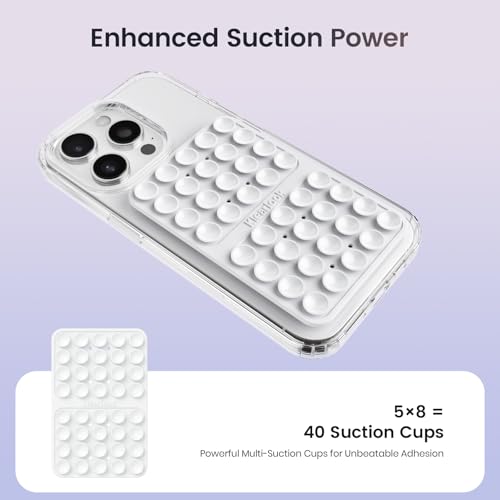 Klearlook Silicone Suction Cup Phone Case Mount Double Sided, Silicon Sticky Phone Grip with Higher Suction for Cell Phone, Hands-Free Phone Accessories Holder for Selfies and Videos, White - color: Classic White
