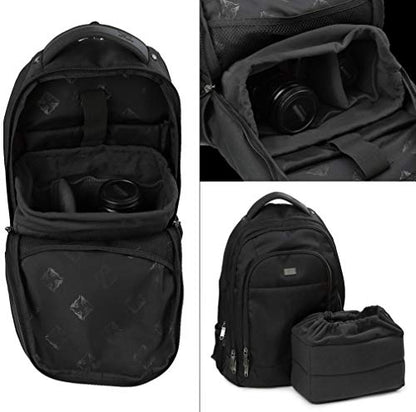 Koolertron Shockproof Camera Photo Bag for SLR TLR Camera Insert Partition Padded Case,Can be Put Directly Into the SLR Camera Bag With Freely Adjustable Compartment - color: Black