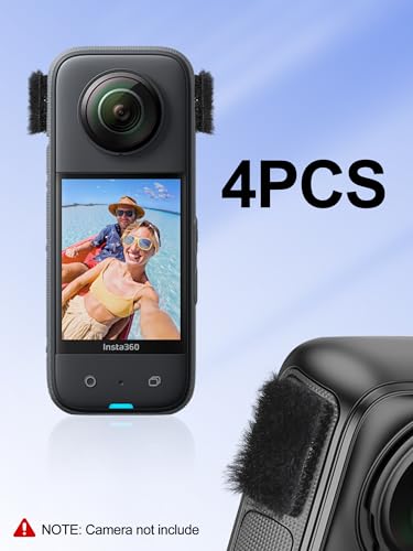 Mic Wind Muff for Insta360-8Pcs Wind Muff for Insta360 X3 X4, Premium Wind Noise Reduction Cover for Crisp Audio, Easy Installation and Durable Design, Compatible X3 or X4 Camera - size: Sponge&Furry cover (4pcs each)