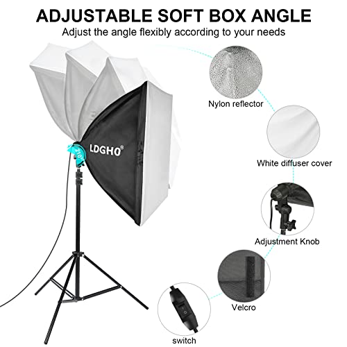Photography Lighting kit with Backdrops, 8.5x10ft Backdrop Stands, UL Certified 5500K 800W Equivalent 25W LED Umbrella Softbox Continuous Lighting, Photo Studio Equipment for Photo Video Shoot