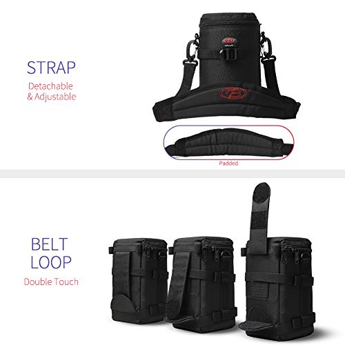 Camera Lens Case DSLR Camera Lens Bag Fits for Canon Nikon Pentax Sony Olympus Panasonic and Other Camera Lens - size: BL-0006