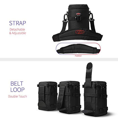 Camera Lens Case DSLR Camera Lens Bag Fits for Canon Nikon Pentax Sony Olympus Panasonic and Other Camera Lens - size: BL-0006