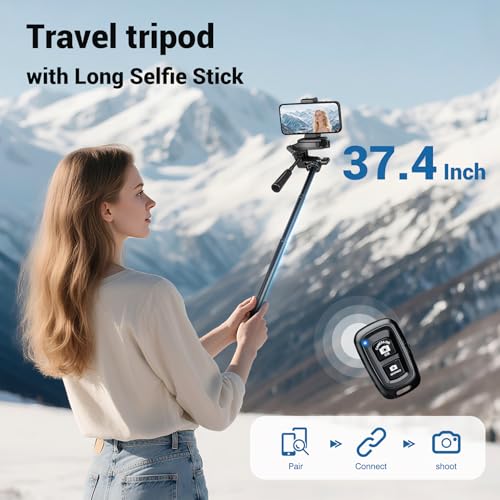 Phone Tripod, 83” Cell Phone Tripod for iPhone, Tall Tripods Selfie Stick with Remote Extendable Phone Holder Stand for Camera Photo Video Recording - size: 83 Inch