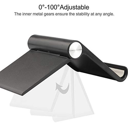 Mobile Phone Holder, Phone Stand Desk Desktop Mobile Holder Adjustable Foldable Portable Video Call Mount (1PH -Black)