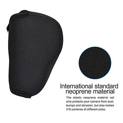 JJC Soft Neoprene Digital Camera Case Pouch Compact Bag Protector with Anti-Lost Inner Strap for Sony ZV-E10 A6500 A6400 A6300 A6100 A6000 A5500 A5100 with E 16-50mm Lens - size: for Sony ZV-E10 A6500 A6400 with Lens & More