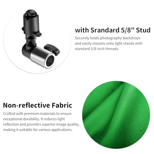 5x6.6ft Reversible Green Grey Backdrop for Photography, Pop-Up Collapsible Background 2-in-1 Muslin Self Tape Backdrop with Clip and Carry Case - color: Green&Grey, size: 5x6.6ft