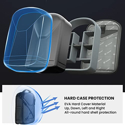TARION Hardshell Camera Backpack Bag - 3-side Hard Case Professional Camera Bag with 14.5" Laptop Compartment & Waterproof Raincover for photographers Black - TRH - color: Black, size: Large