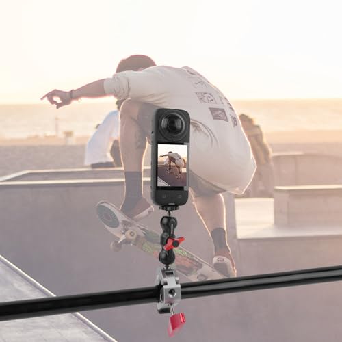 Magic Arm Kit (2-Pack), Double Ballhead with 1/4" Screw & Tripod Mount Adapters for GoPro, Insta360,DJI Action Cameras,DSLR,Fill Light,Microphone - YD053