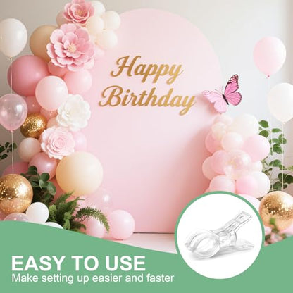 10 PCS Balloon Arch Clips, Plastic Transparent Backdrop Spring Clamps 3.5 Inch Clamps for balloon arch, Heavy Duty Spring Clamps For Party Decoration Crafts And Photography Studios