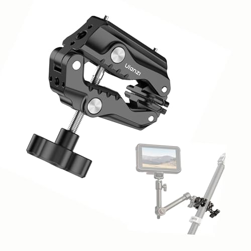 ULANZI HD02 10'' Camera Super Clamp: Ultra-Portable Mount w 1/4", 3/8" & NATO for Camera, Monitor, Light (Fits 20-87mm)