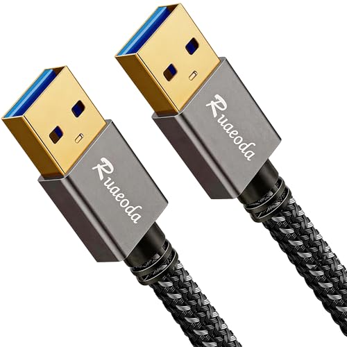 USB to USB Cable 5 ft, USB 3.0 Male to Male Type A to Type A Double Sided USB Cord for Data Transfer Compatible with Hard Drive, Laptop, DVD Player, TV, USB 3.0 Hub, Monitor and More - size: 5Ft