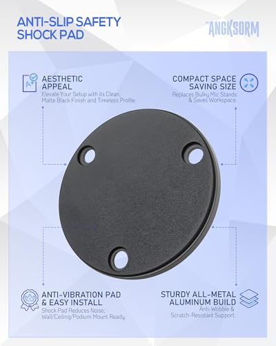 Mic Podium Flange Mounts with Pad KB48 - Microphone Gooseneck Table Mounts with 5/8-27 Male 3/8-16 Female Threads and Mounting Screws, 1PCS - color: FLANGE MOUNT (1PCS)