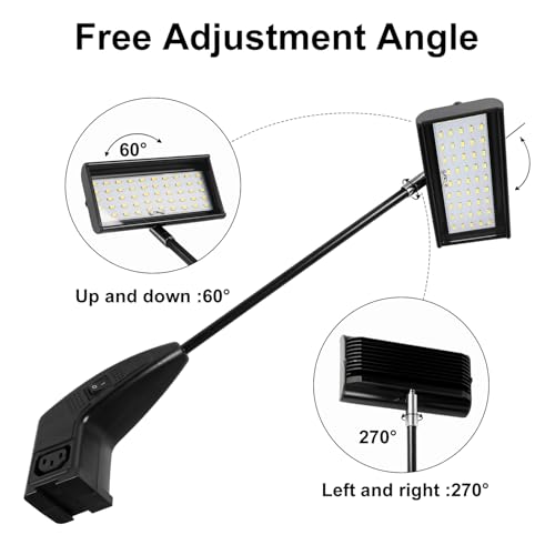 Trade Show Lights LED Display and Exhibit Arm Lighting, Connectable Tradeshow Lights Included Clamps, Mounting Brackets, Power Cables, Connect Cables (2pcs Black) (Black) - color: Black