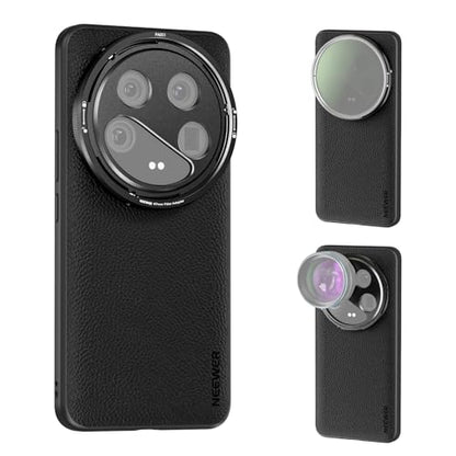 NEEWER 14 Ultra Case, Protective Heavy Duty Case with Wireless Charging, 17mm Lens Mounts & 67mm Filter Adapter, TPU + PC Faux Leather, Compatible with Xiaomi 14 Ultra, PA051 Black - style: Case for 14 Ultra