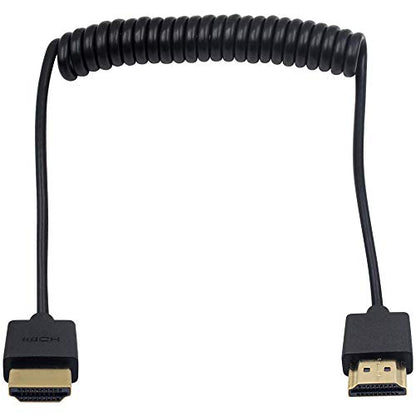 Duttek Coiled HDMI Cable, Extreme Thin 4K HDMI to HDMI Cable, for 3D and 4K Ultra HD TV Stick HDMI 2.0 Cord Extension Converter(Male to Male) (1.2M/4FT) - size: Straight Male to Male 4FT/1.2M