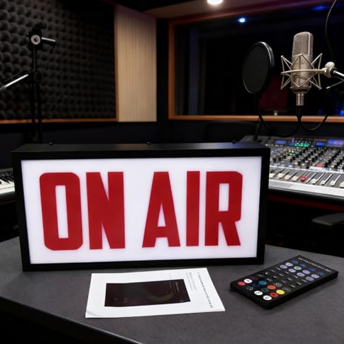 On Air LED Sign Light with Bright Red Glowing Light,Many Lighting Modes Wireless Remote Control Switch, for Streaming Gaming YouTube Podcast Studios Content Creators Commercial Space Decoration - color: ON AIR Red (Style1)