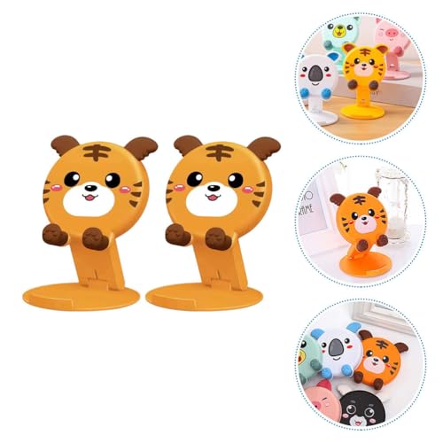 Lurrose Adjustable Folding Phone Stand 2-Pack - Compact Desktop Phone Holder with Silicone Grip for Stable Support Ideal for Home Office and Live Streaming
