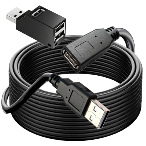 50FT USB 2.0 Cable,Long USB2.0 A Male to Female,USB A Cable Extension Cord,USB 2.0 A Data Transfer Extender USB Cable， USB2.0 A Connector for USB Flash Drive/Hard Drive - size: 50FT