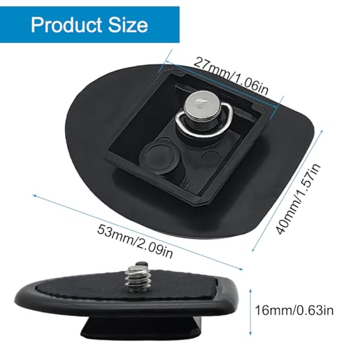 2 Pack 27mm (1-1/16") Quick Release Plate, Universal Camera Tripod Mount Adapter Replacement for 27mm Square Socket Tripod Heads - size: 27 mm x 27 mm
