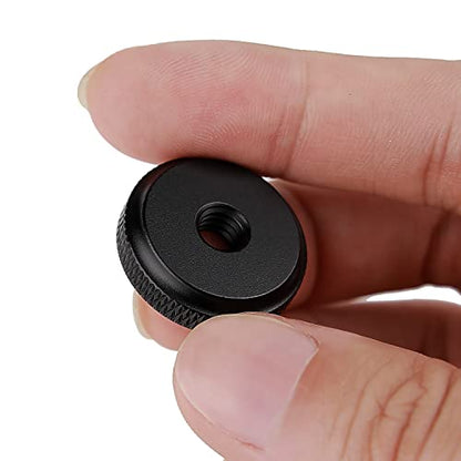 1/4" Female Thumb Nuts with Rubber Pads, 5pc Thumb Wheel Lock Nut Adapter, Anti-Slip Rubber Washers with 1/4" Screw Hole for Attach The Camera to Tripod