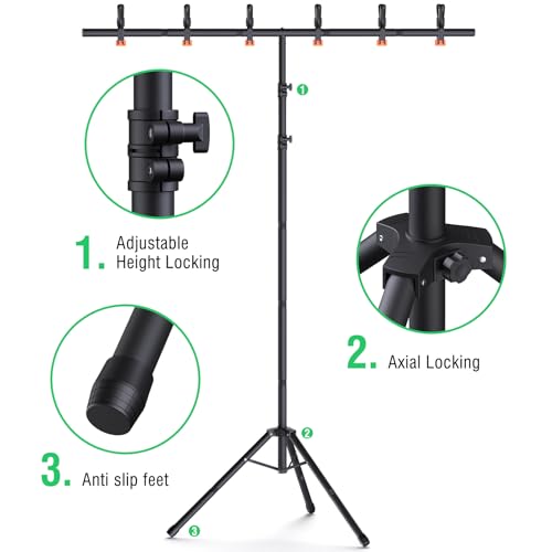 Forlogic Green Screen Backdrop Kit with Stand, 8x5.3ft Portable GreenScreen Background Stand for Streaming Video and Photography Shoots - size: 8*5.3FT