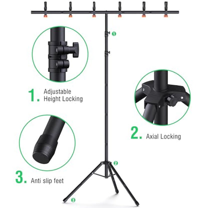 Forlogic Green Screen Backdrop Kit with Stand, 8x5.3ft Portable GreenScreen Background Stand for Streaming Video and Photography Shoots - size: 8*5.3FT