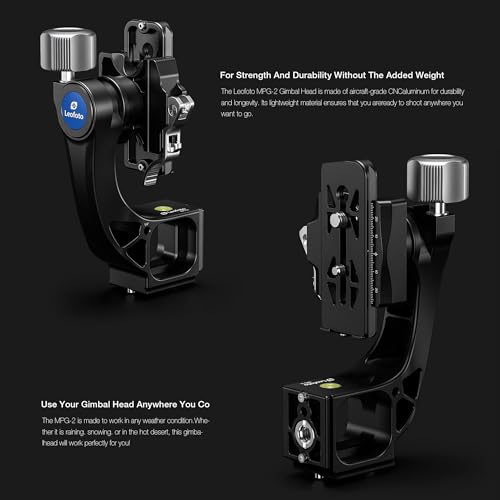Leofoto Monopod Gimbal Head for Camera, Professional Aluminum Alloy Tripod Head with Arca-Swiss Dovetail Quick Release Plate, 360° Panoramic Shooting for DSLR Camera Up to 48lbs/22kg (MPG-02L) - color: MPG-02L-Max Load 48lb