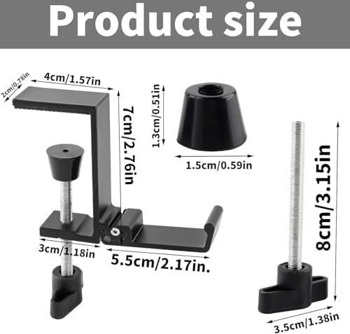 JAKO Aluminum Alloy Headphone Stand for Desk, Foldable Headphone Holder - Headset Stand Hook Mount, PC Gaming Headset Holder Under Desk Clamp for Office, Computer, Student Class Table, Handmade Table - color: Grey