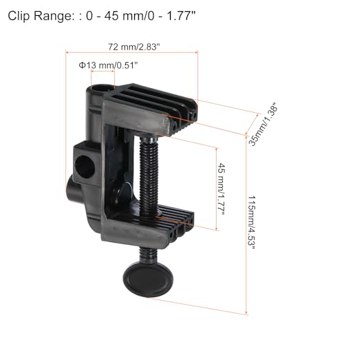 PATIKIL 0.51" Hole Dia. Desk Clamp, 4 Pcs Plastic Adjustable Universal C-Clamp Base for Microphone Mic Arm Table Lamp Gooseneck Mount Holder, Black