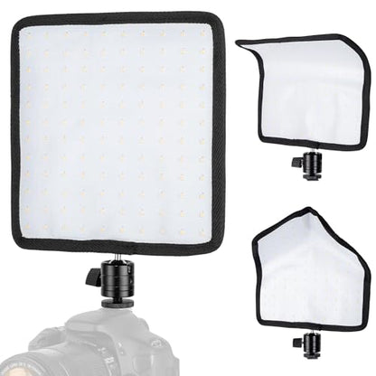 Fomito Foldable Flexible LED Video Light Panel, Dimmable On-Camera Soft Lighting,5600K CRI95, Splash-Proof for Studio Photography, Video Recording, Live Streaming, RX-8Ts Kit - size: 5600K