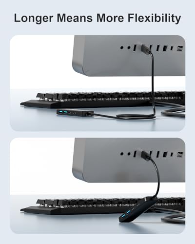 Dual USB C USB A 3.0 Hub: 4 Ports USB Hub with 2* USB-C 3.0 and 2* USB-A 3.0, Ultra Slim Portable USB Splitter Adapter for Laptop, PS4, Flash Drive, HDD, Xbox, Printer, Keyboard, Computer Accessories - size: 60cm