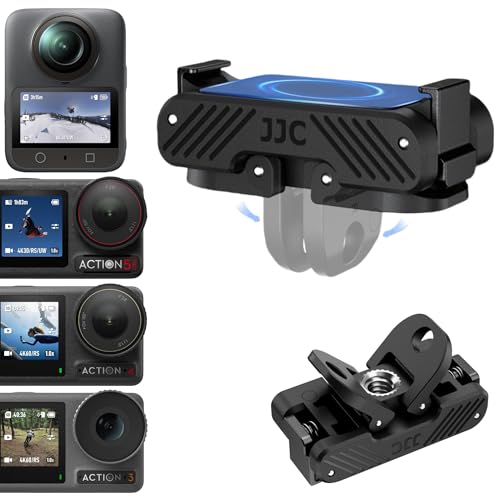 JJC Action 5 Magnetic Quick Release Adapter for DJI Osmo 360 Action 5 pro 4 3 Accessories, Replace OEM Quick Release Mount, with Folding Claws & 1/4 Screw Hole, Heavy Duty Nylon Extension Adapter Base - color: Magnetic Quick Release Adapter