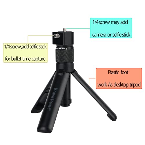 Bullet Time Handle Tripod Multi-Functional Tabletop Fold Tripod for insta360 X5/X4 Insta 360 X3,ONE RS,GO 2,ONE X2,ONE R,ONE X ONE RS Sport Camera Accessories (Mini Tripod)