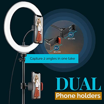 GearLight 12" LED Ring Light Stand and Phone Holder - Selfie Light Tripod w/Adjustable Height and Lighting Modes for TikTok, YouTube, Zoom, Video Recording, Computer, Makeup & Photography - size: 12" with Tripod