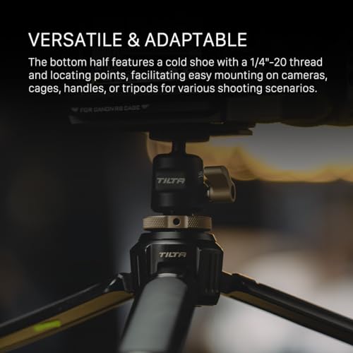 Tilta Mini Ball Head Mount | Adjust Angle of External Monitors or On-Board Lights | Ensures Accessories Stay Secure | Easy to Adjust (Cold Shoe) TA-MBH-CS-B - style: Cold Shoe