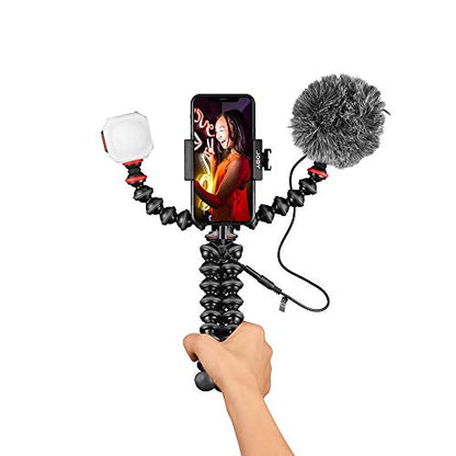 JOBY GorillaPod Mobile Vlogging Kit (Smartphone Rig, Wavo Mobile Mic, Beamo Mini LED Light) Flexible Tripod, Phone Holder, Vlog Microphone, Vlog Light, Vlogging Camera Kit, Content Creator - style: GPod Mobile Vlog Kit