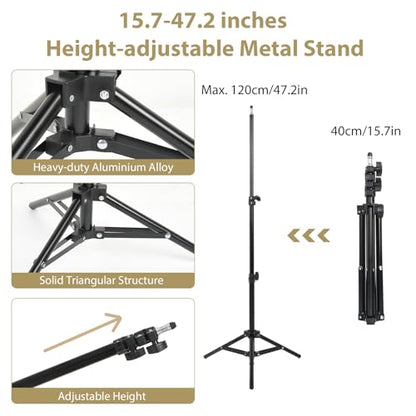 UTEBIT 35"x47" Photography Reflector with Stand, Include Clamp&Carrying Bag | 5-in-1 Oval Foldable Reflector, Translucent/Silver/Gold/White/Black Photography Reflector for Studio&Outdoor Lighting - size: 35x47 Inch