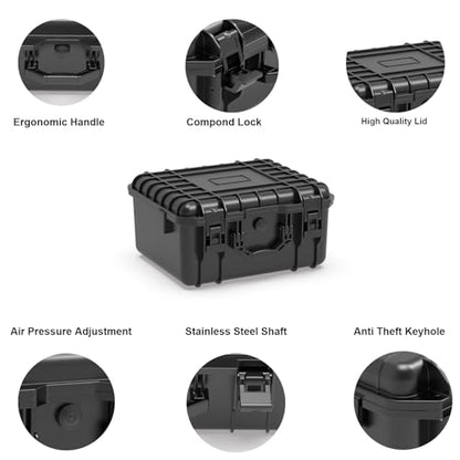 Ant Mag Waterproof Hard Case with Pick & Pluck Foam - 14.8x12x7.2 inch Interior - Protective Storage and Travel Case for Camera, Drone, Equipment & Tools - style: 14.8*12*6.1in/17.7liter