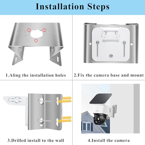 2 Pack Corner Mount Bracket Compatible with eufy Security eufyCam S4, eufy Security Camera C31, eufyCam C37, Eufy PoE Cam S4, Metal Outdoor Adapter Accessories Kits Mounting Bracket for Outdoor Indoor